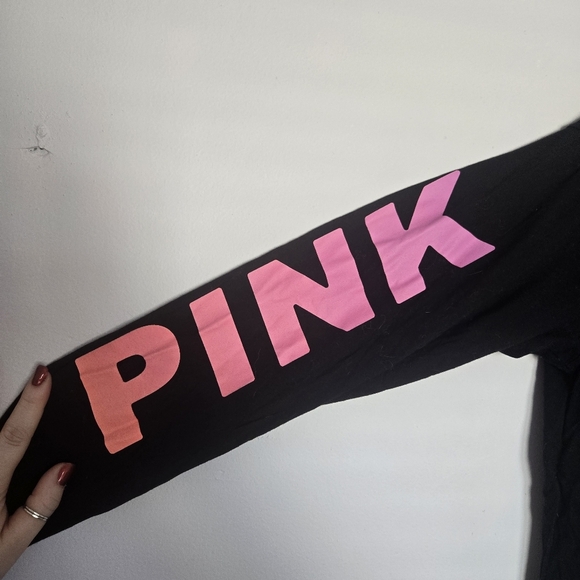 PINK Black Long Sleeve Shirt with Pink Logo - Picture 2 of 5